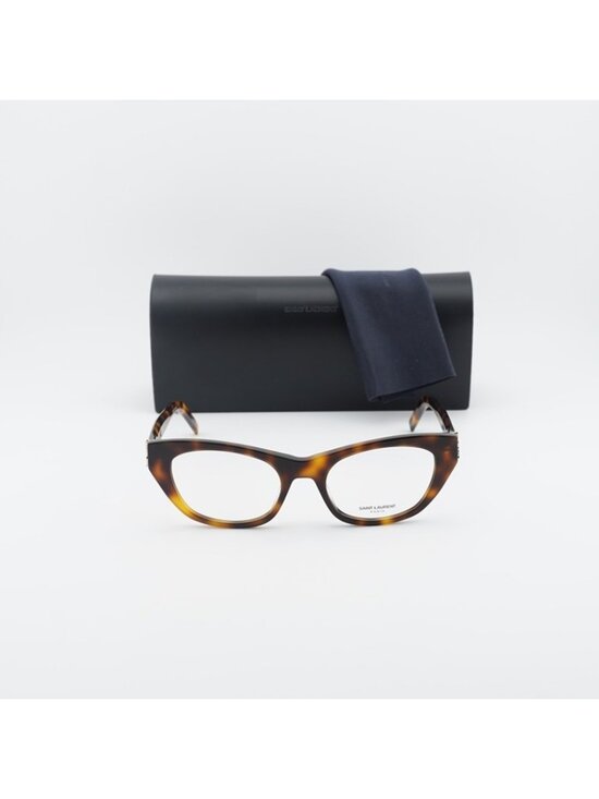 Saint Laurent SLM80 002 Eyeglasses Dark Havana 52mm Cat Eye Frame